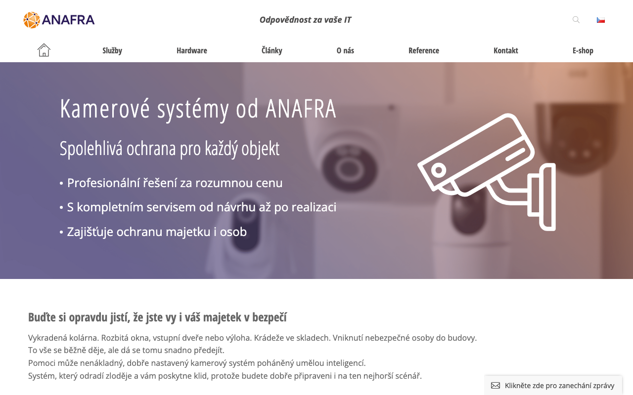 ANAFRA Camera systems screenshot